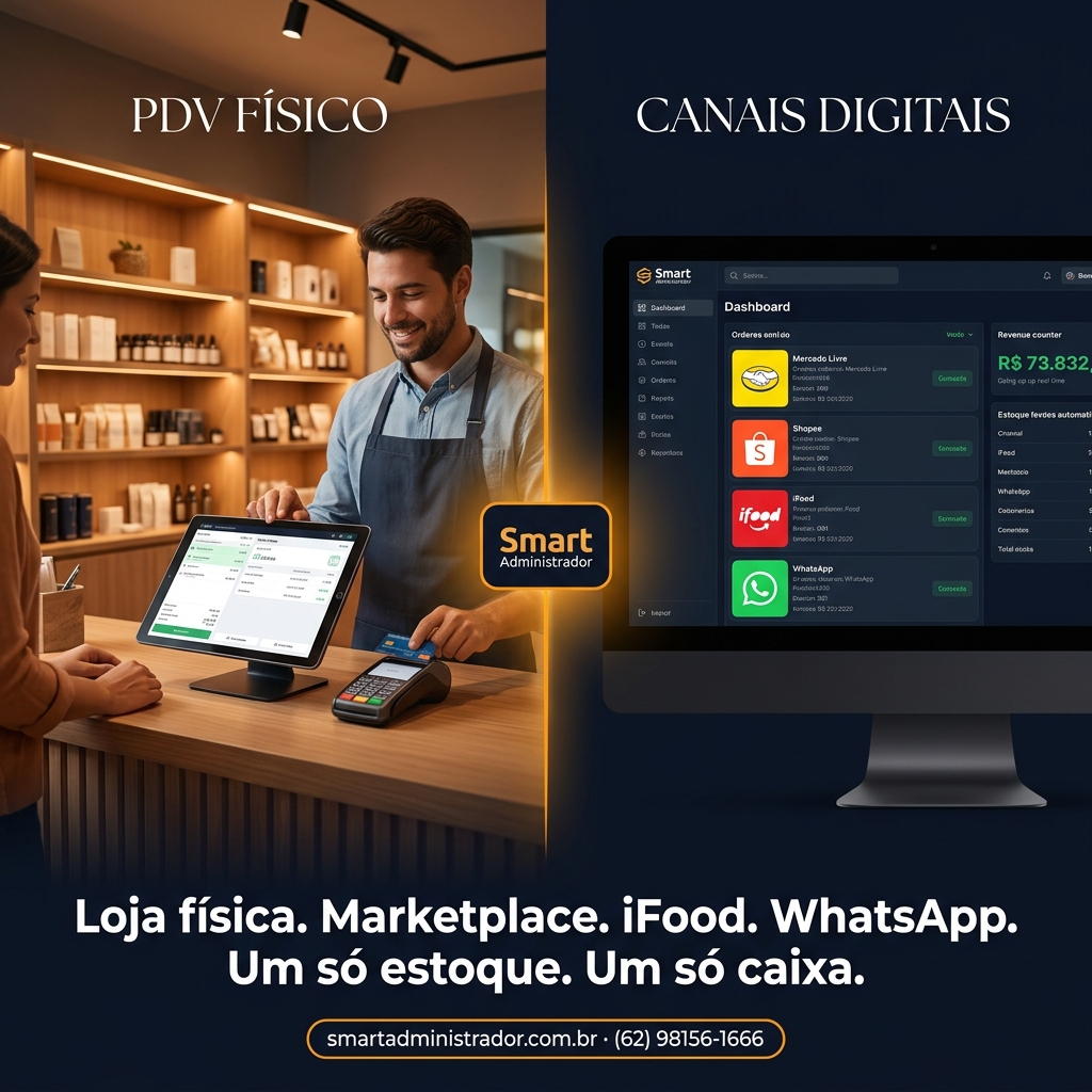 Omnichannel — PDV físico + canais digitais em um só sistema